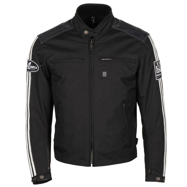Motorradjacke Helstons Ace Textile Leather Black