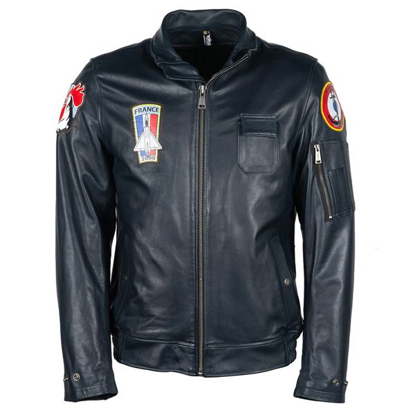 Motorradjacke Helstons Aeronef Leather Rag Blue