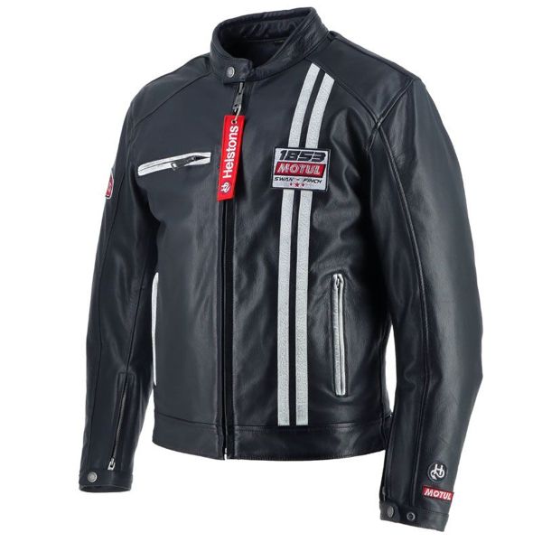 Helstons Boxer Leather Rag Black White