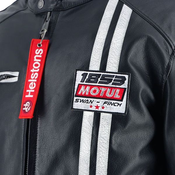 Helstons Boxer Leather Rag Black White