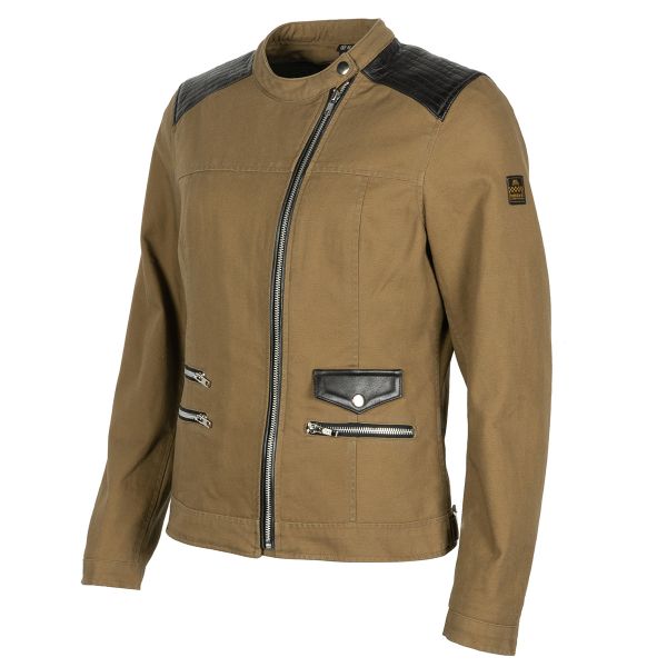 Motorradjacke Helstons Cher Coton Leather Kraft Brown Motorradjacke Helstons Cher Coton Leather Kraft Brown