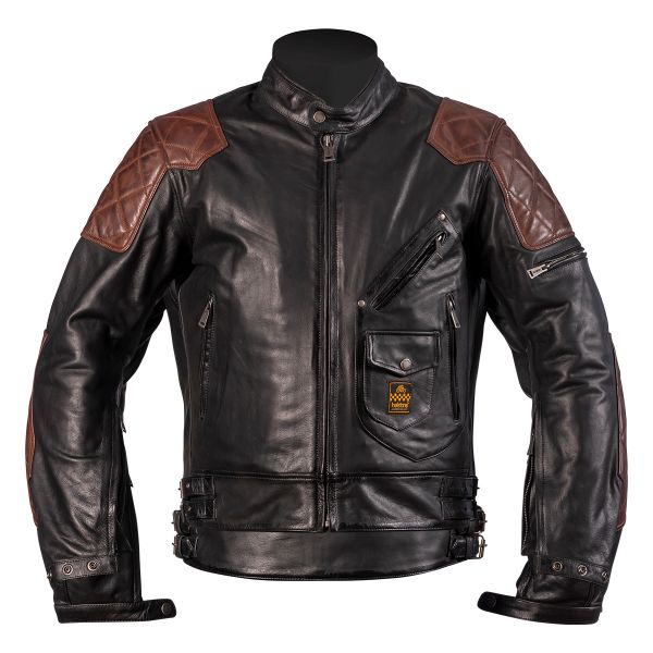 Motorradjacke Helstons Chuck Black Camel