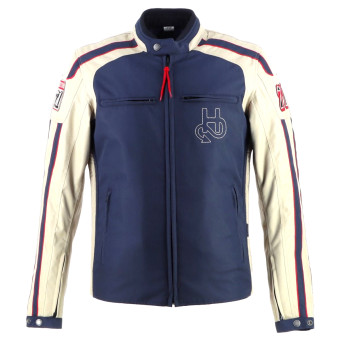 Motorradjacke Helstons Clubman Blue Beige Red