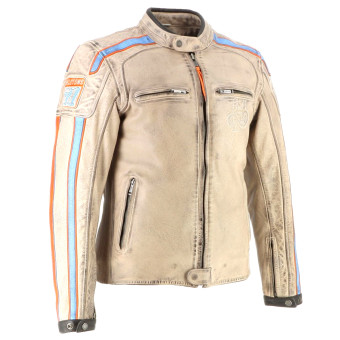 Helstons Clubman Leather Beige Orange Sky Blue