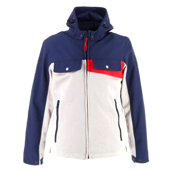 Motorradjacke Helstons Cross Air Mesh Silver Blue Red