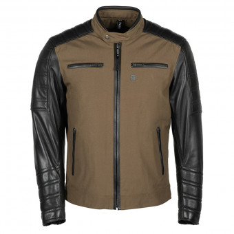 Motorradjacke Helstons Cruiser Textile Leather Kaki Brown