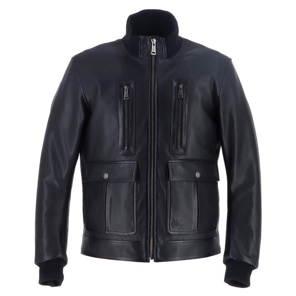 Motorradjacke Helstons Downtown Leather Rag Black