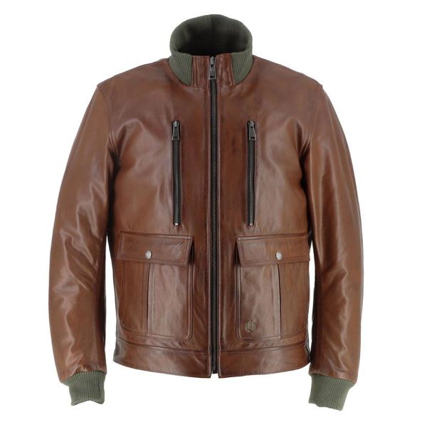 Motorradjacke Helstons Downtown Leather Rag Tan Gewachst