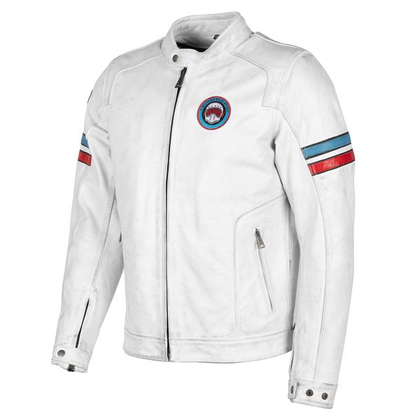 Motorradjacke Helstons Elron Leather Rag White