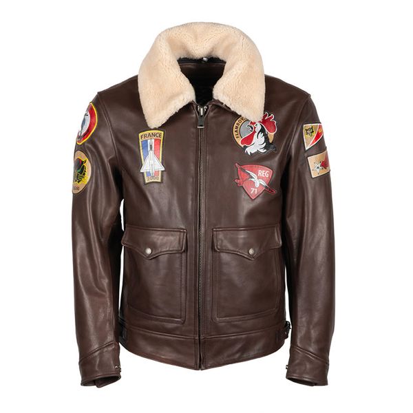 Motorradjacke Helstons Esquadron Leather Rag Brown