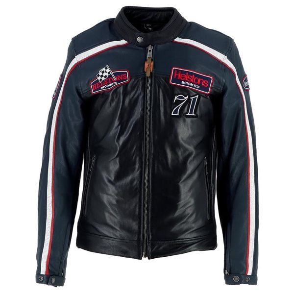 Motorradjacke Helstons Formula Sport Leather Blue Black