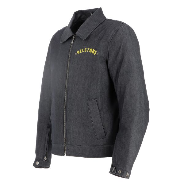 Motorradjacke Helstons Garage Coton Cordura Blue Yellow