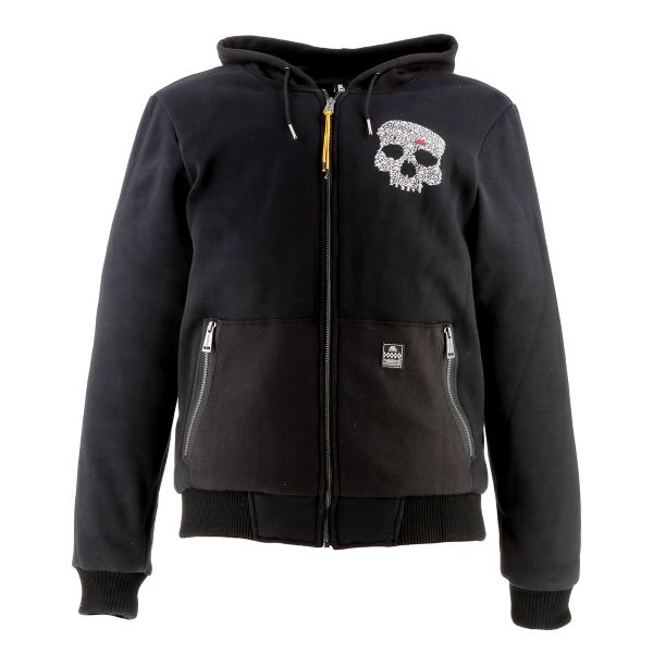 Motorradjacke Helstons Hoodie Bones Black Motorradjacke Helstons Hoodie Bones Black