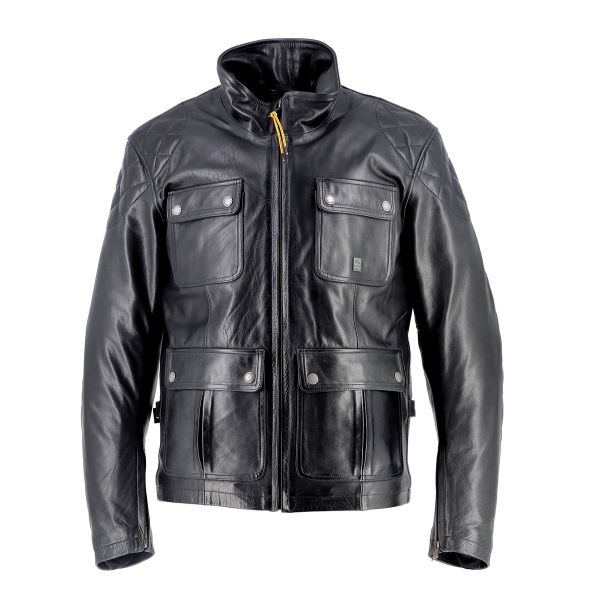 Motorradjacke Helstons Hunt Leather Black Motorradjacke Helstons Hunt Leather Black