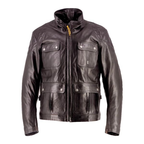 Motorradjacke Helstons Hunt Leather Brown