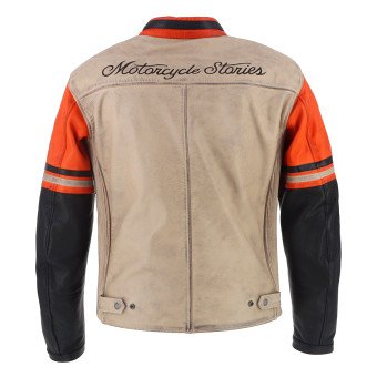 Helstons Indianapolis Air Leather Schwarz Beige Orange