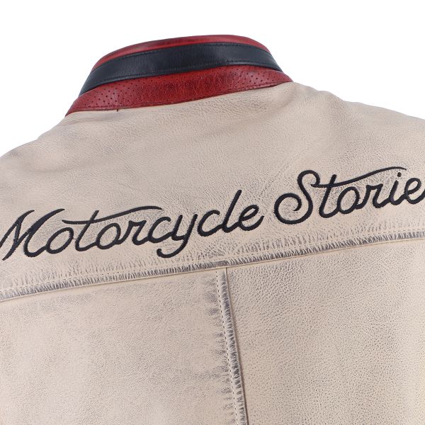 Helstons Indianapolis Leather Schwarz Beige Rot