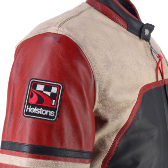 Helstons Indianapolis Leather Schwarz Beige Rot
