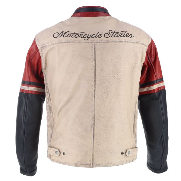 Helstons Indianapolis Leather Schwarz Beige Rot