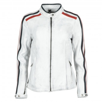 Motorradjacke Helstons Jade Leather Lady Rag White