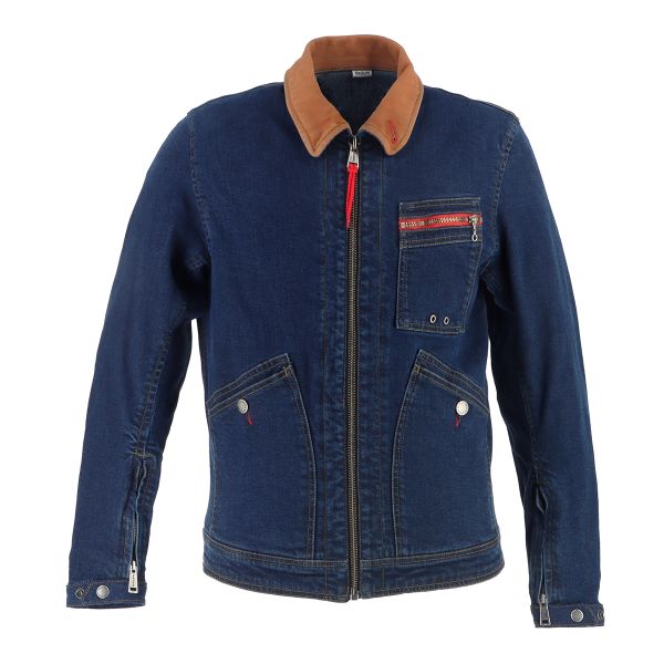 Motorradjacke Helstons James Denim Blau Dirty