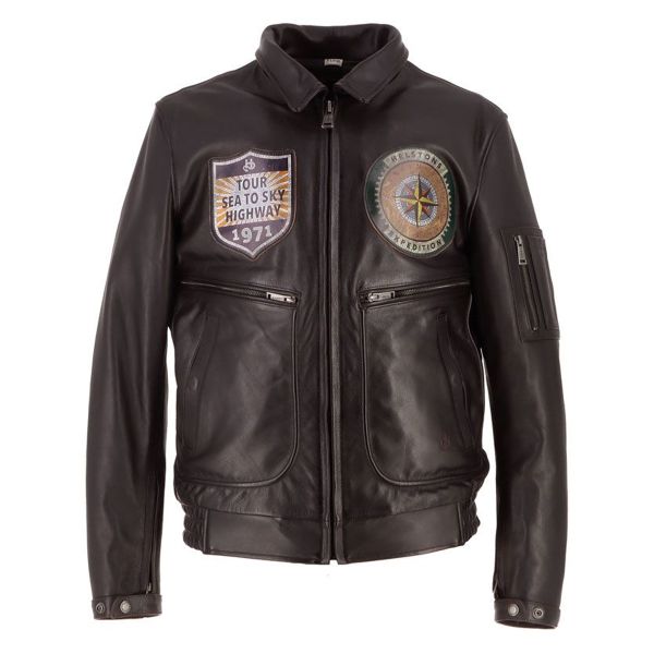 Motorradjacke Helstons Jet Force Leather Rag Brown