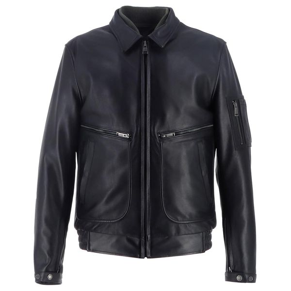 Motorradjacke Helstons Jet Leather Rag Black