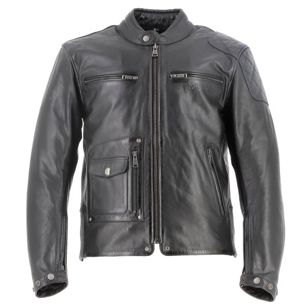 Motorradjacke Helstons Johnson Leather Rag Black