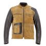 Motorradjacke Helstons Johnson Leather Rag Black Suede Beige