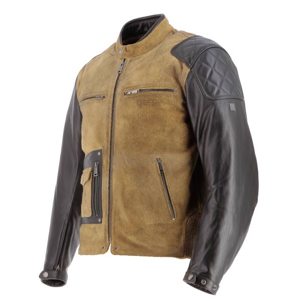 Helstons Johnson Leather Rag Black Suede Beige