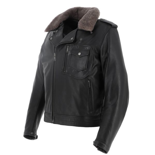 Motorradjacke Helstons Perco Leather Rag Black Motorradjacke Helstons Perco Leather Rag Black