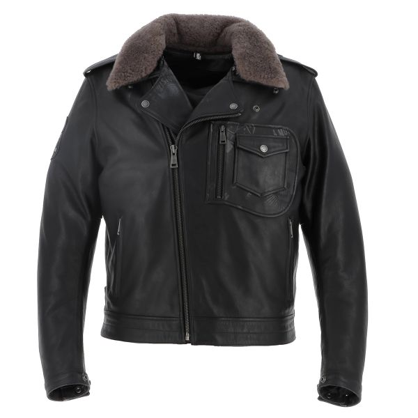 Helstons Perco Leather Rag Black