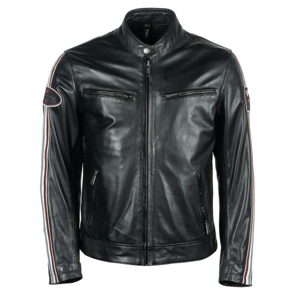 Motorradjacke Helstons Race Leather Rag Black Motorradjacke Helstons Race Leather Rag Black