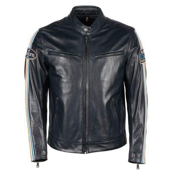 Motorradjacke Helstons Race Leather Rag Blue Motorradjacke Helstons Race Leather Rag Blue