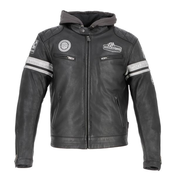 Motorradjacke Helstons Riposte Leather Buffalo Black