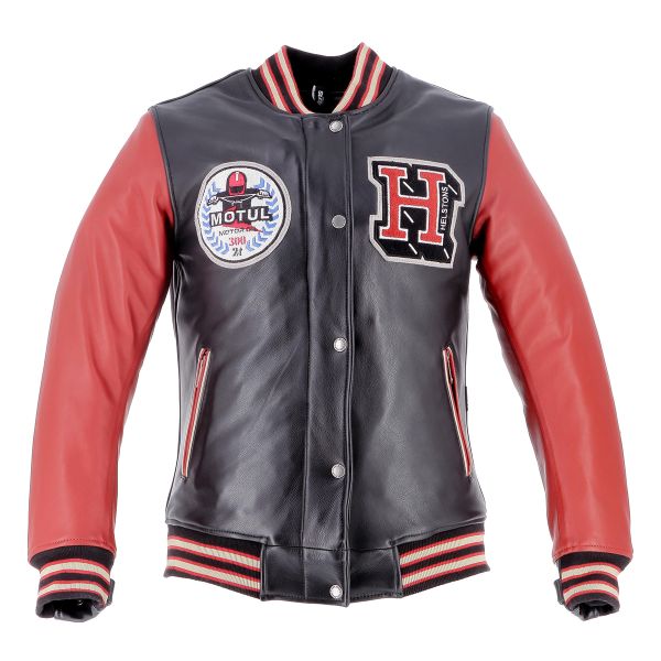 Motorradjacke Helstons Student Motul Leather Black Red Motorradjacke Helstons Student Motul Leather Black Red