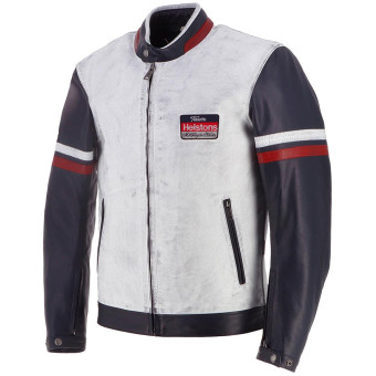 Helstons V Series Leather Rag Blue White