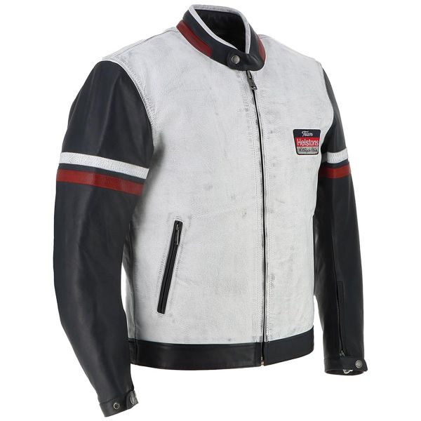 Helstons V Series Leather Rag Blue White