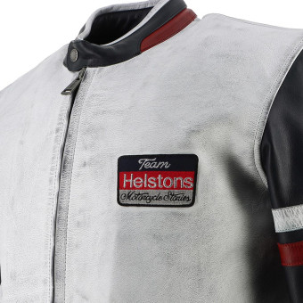 Helstons V Series Leather Rag Blue White
