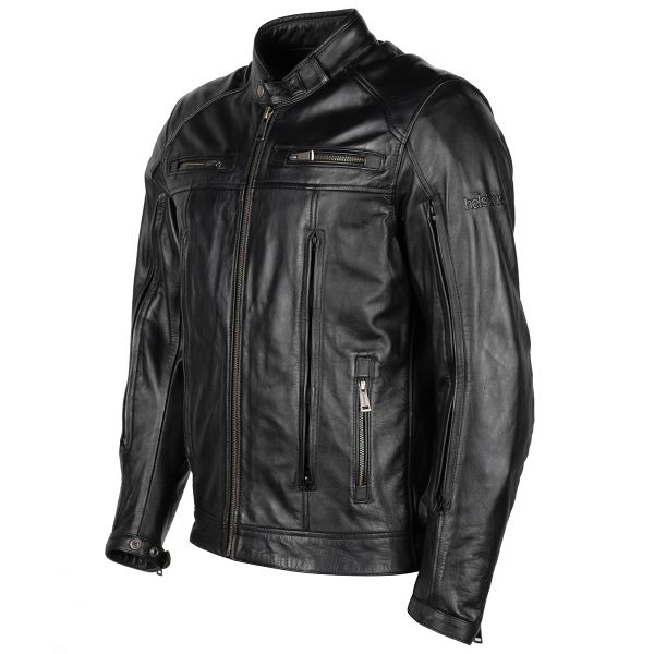 Motorradjacke Helstons Vento Air Leather Rag Black