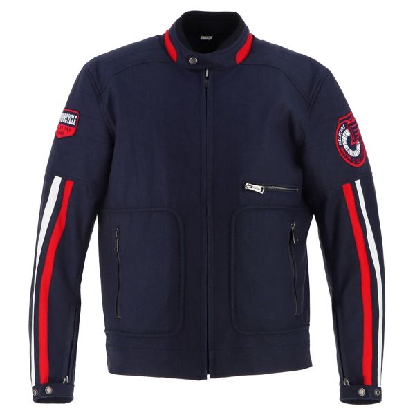 Motorradjacke Helstons Vulcan Blue Red Beige