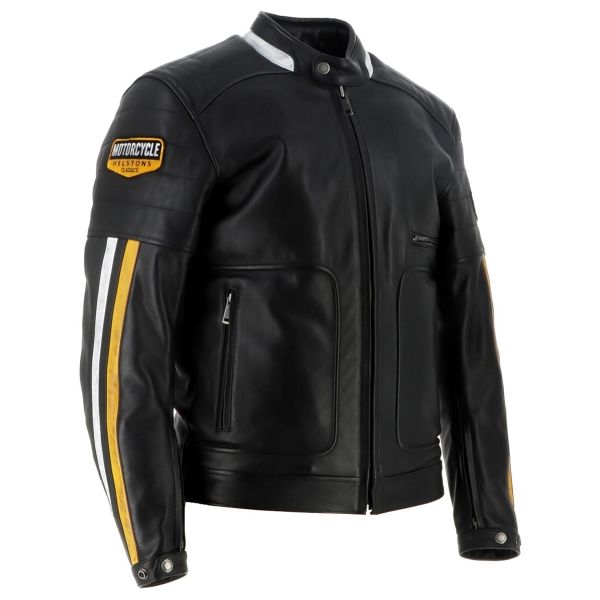 Helstons Vulcan Leather Rag Black Gelb