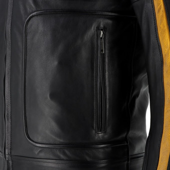 Helstons Vulcan Leather Rag Black Gelb