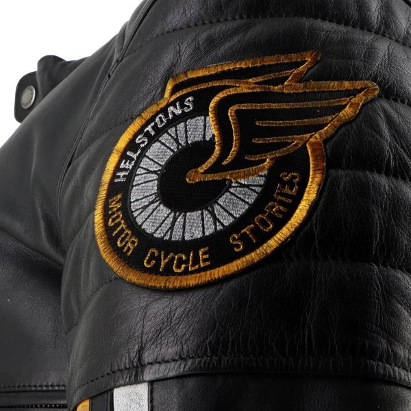 Helstons Vulcan Leather Rag Black Gelb