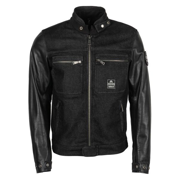 Motorradjacke Helstons Winston Coton Leather Black