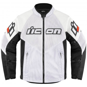 Motorradjacke ICON Mesh AF Leather White