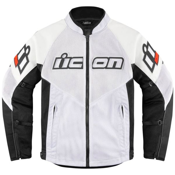 Motorradjacke ICON Mesh AF Leather White Motorradjacke ICON Mesh AF Leather White