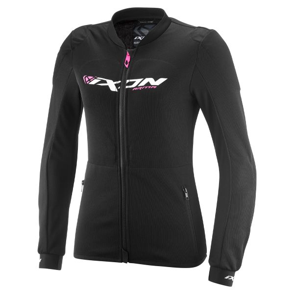 Motorradjacke Ixon Arma Lady Schwarz Wei� Bright Pink
