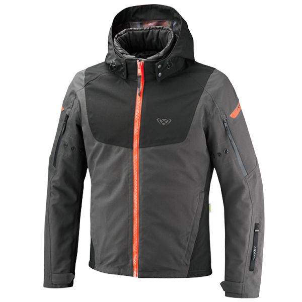 Motorradjacke Ixon Burning Anthracite Black Bright Red Motorradjacke Ixon Burning Anthracite Black Bright Red