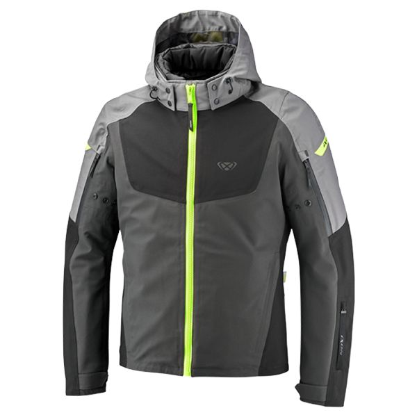 Motorradjacke Ixon Burning Grey Black Bright Yellow Motorradjacke Ixon Burning Grey Black Bright Yellow